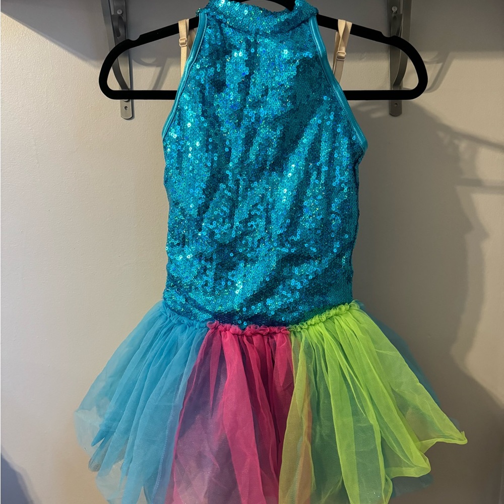 Blue Sequen Dance Costume